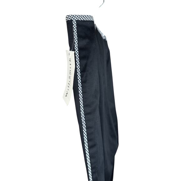 Willi Smith Stretch Black Pants Size 14 Gingham Trim Career Trousers NWT - Picture 7 of 15